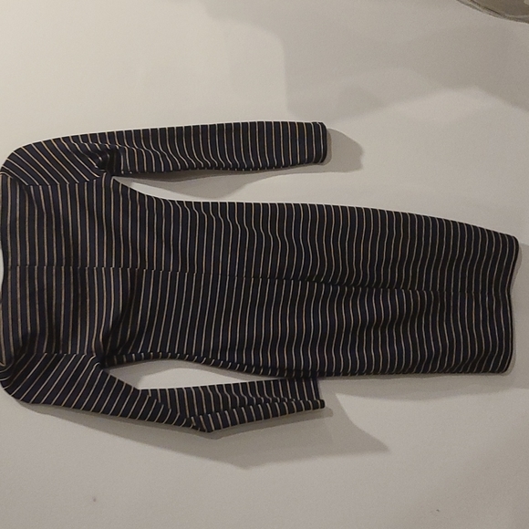 Zara Vneck striped Bodycon Midi Dress - Picture 3 of 6